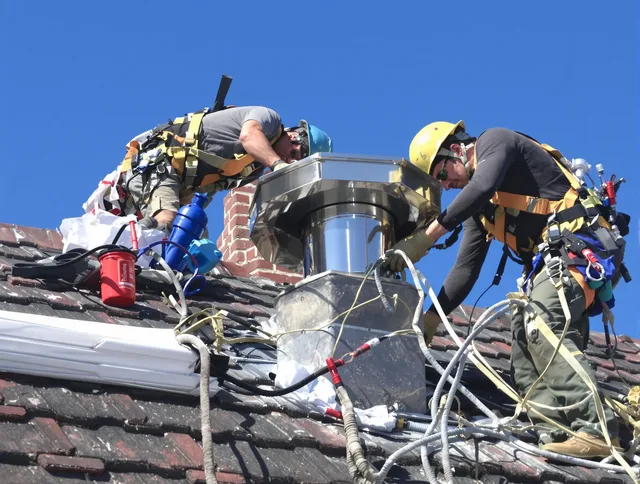 Protective chimney cap installed by Fallbrook Chimney Sweep in Fallbrook, CA