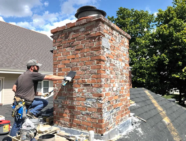 Completed chimney rebuild by Fallbrook Chimney Sweep in Fallbrook, CA