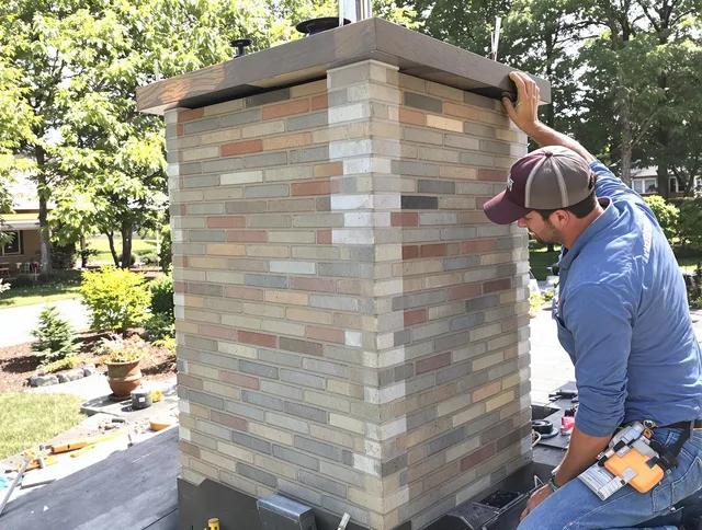 Fallbrook Chimney Sweep completing a modern chimney remodel in Fallbrook, CA