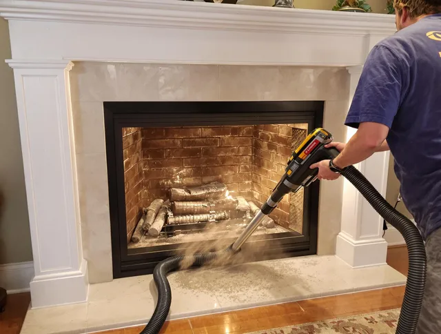 Fireplace cleaning performed by Fallbrook Chimney Sweep in Fallbrook, CA