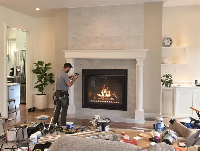 Newly installed fireplace by Fallbrook Chimney Sweep in Fallbrook, CA