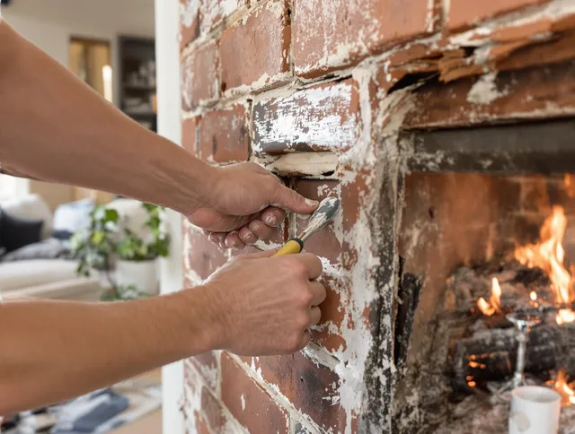 Routine fireplace repair by Fallbrook Chimney Sweep in Fallbrook, CA