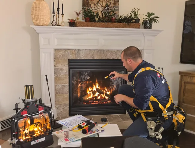Safety-focused fireplace inspection by Fallbrook Chimney Sweep in Fallbrook, CA
