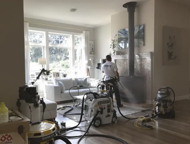 Soot removal service by Fallbrook Chimney Sweep for a fireplace in Fallbrook, CA